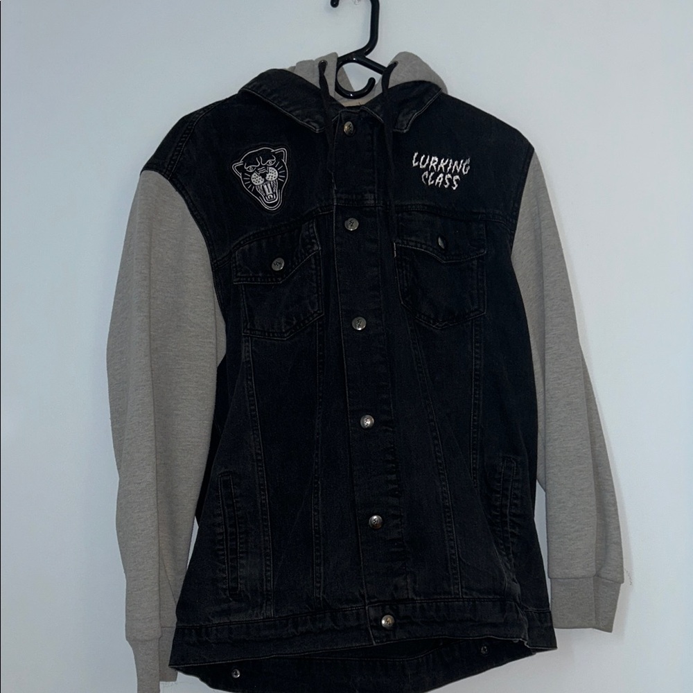 Lurking Class Black and Gray Denim Jacket Size L